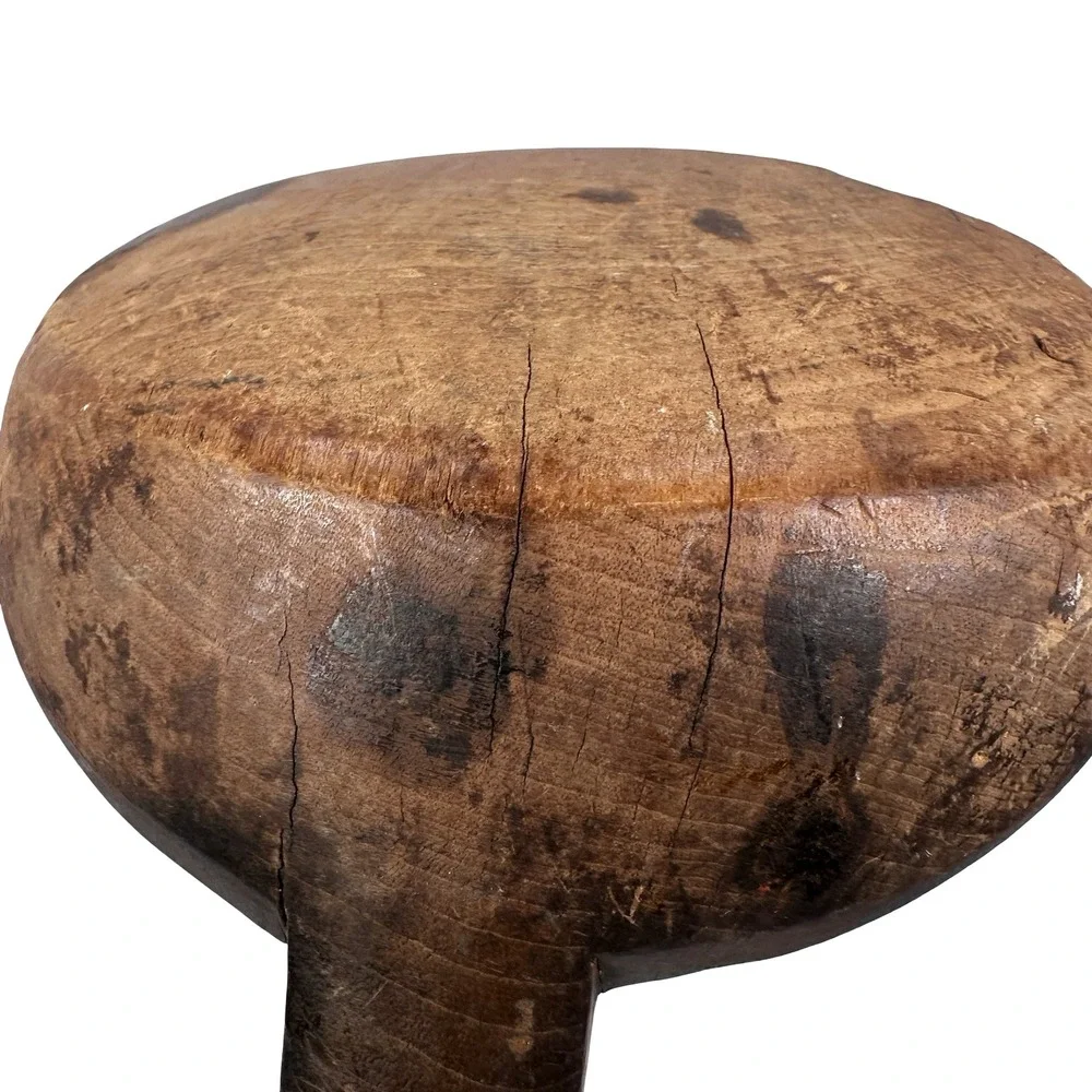 Antique Primitive Hand Carved Wooden Dough Scoop Butter Paddle Rustic Brown 8.5